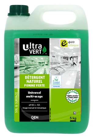 Image de ULTRA VERT NETTOYANT MULTI-USAGES POMME ECOLABEL 5L