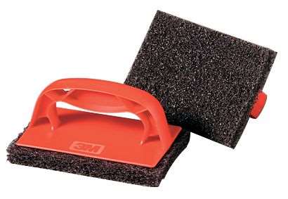 Image de 3M SCROTCHBRICK 9537 TAMPON SUR POIGNEE ROUGE PAQUET x4