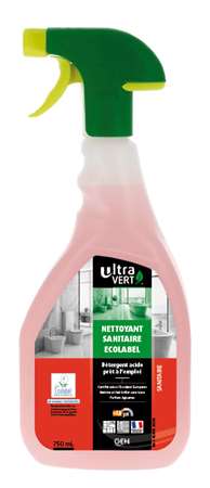 Image de ULTRA VERT NETTOYANT SANITAIRE ECOLOGIQUE SPRAY 750ML