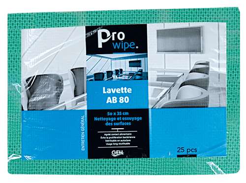 Image de LAVETTE GEH AB80 51X36 VERTE PAQUET x25