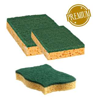 Image de EPONGE GRATTANTE VERTE GRAND MODELE 13x9CM PAQUET x10