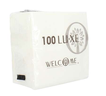 Image de SERVIETTE BLANCHE ECOLABEL 30X30 1 PLI PAQUET x100