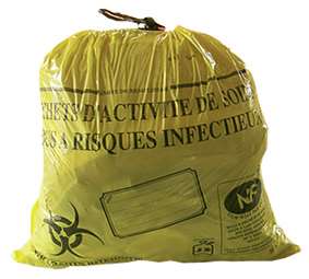 Image de SAC POUBELLE DASRI JAUNE 50L 23µ NF COLIS x500