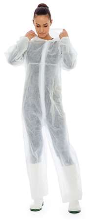 Image de COMBINAISON A CAPUCHE POLYPROPYLENE BLANC XL COLIS x25