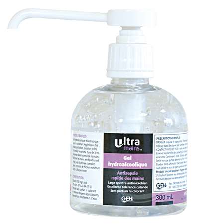 Image de ULTRA MAINS GEL HYDROALCOOLIQUE FLACON POMPE 300ML