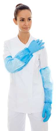 Image de MANCHETTE BLEU 40X20CM 25µ - ELASTIQUEE COLIS x1000