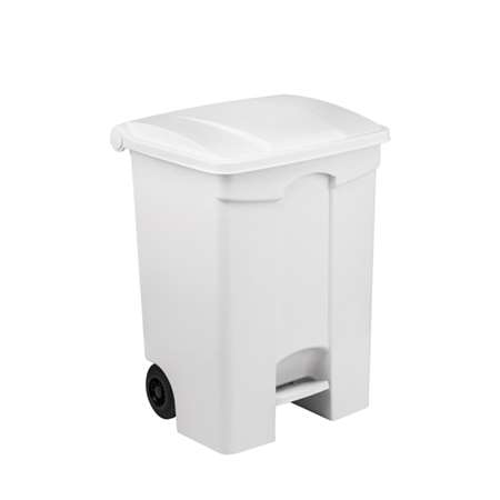 Image de CONTITOP POUBELLE PLASTIQUE A ROULETTE ET PEDALE BLANC 70L