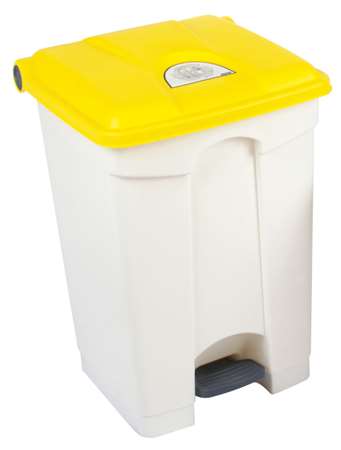 Image de JVD POUBELLE A PEDALE PLASTIQUE COUVERCLE JAUNE 45L