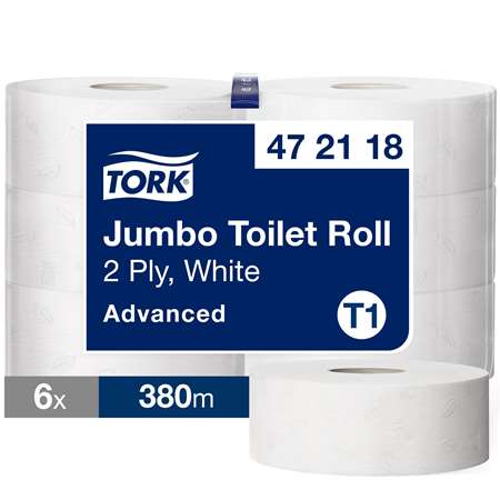 Image de TORK PH BOBINE MAXI JUMBO T1 BLANC 2 PLIS 380M COLIS x6