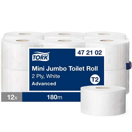 Image de TORK PH BOBINE MINI JUMBO T2 BLANC 2 PLIS 180M COLIS x12