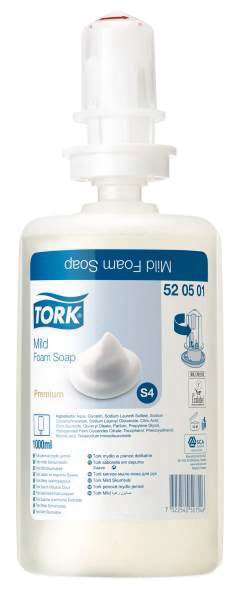 Image de TORK SAVON MOUSSE DOUX ECOLABEL S4 COLIS 6x1L