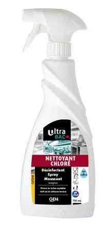 Image de ULTRA BAC NETTOYANT DESINFECTANT CHLORE SPRAY 750ML