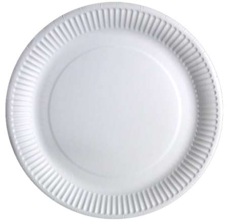 Image de ASSIETTE CARTON BLANC DIAMETRE 18CM PAQUET x100