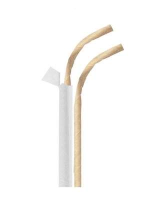 Image de PAILLE FLEXIBLE CARTON KRAFT SACHET INDIVIDUEL PAQUETx250