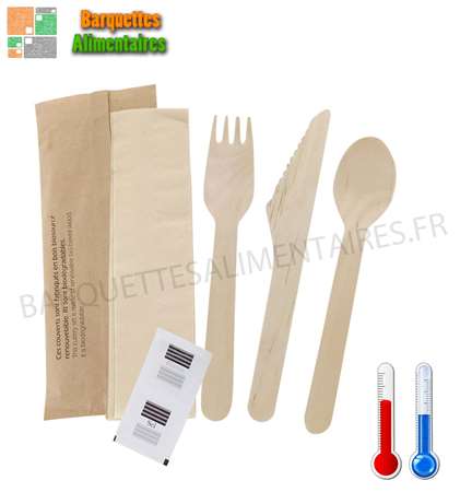 Image de KIT 3 COUVERTS BOIS (C+F+PC+SEL+POIVRE) SERVIETTE COLIS x500