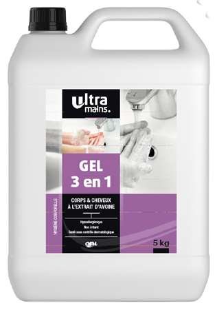 Image de GEL 3 EN 1 MAINS CHEVEUX CORPS 5L
