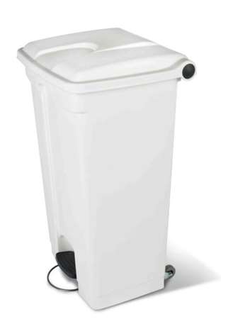 Image de JVD POUBELLE A PEDALE PLASTIQUE BLANC 90L
