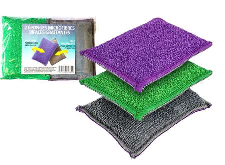 Image de EPONGE MICROFIBRE DOUBLE FACE PAQUET x2