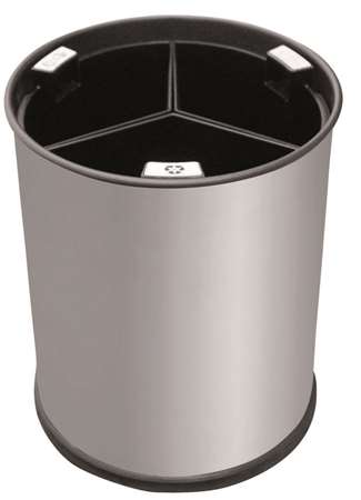 Image de CORBEILLE DE TRI INOX SATINE 13L - 3 BACS 3.3L