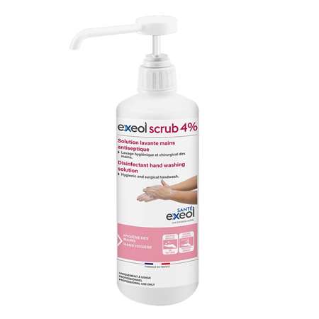 Image de EXEOL SAVON ANTISEPTIQUE SCRUB 4% FLACON 500ML