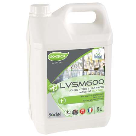 Image de EXEOL LVSM600 VITRES ET SURFACES ECOLABEL 5L