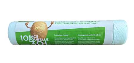 Image de SAC POUBELLE 30L 18µ COMPOSTABLE AVEC LIENS COLIS x210