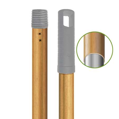 Image de MANCHE ACIER 140CM A VIS IMITATION BOIS