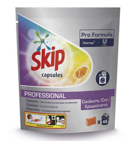 Image de DIVERSEY LESSIVE SKIP CAPS COLOR PAQUET x46