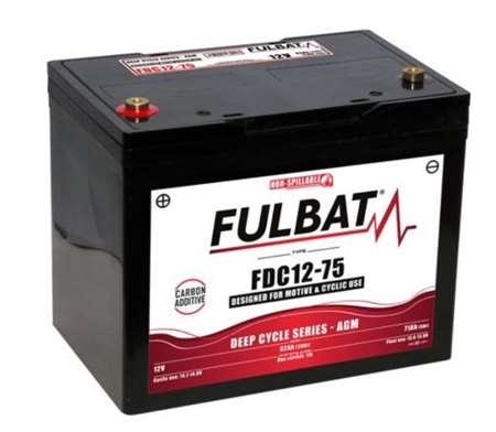 Image de BATTERIE AGM CARBON FDC12-75 AGM12V