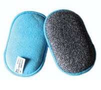 Image de EPONGE BI-FACE MICROFIBRE BLEU SACHET x2