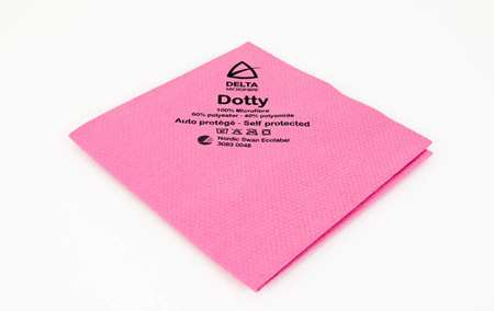 Image de DELTA LAVETTE DOTTY MICROFIBRE ROSE 40x40CM PAQUET x5